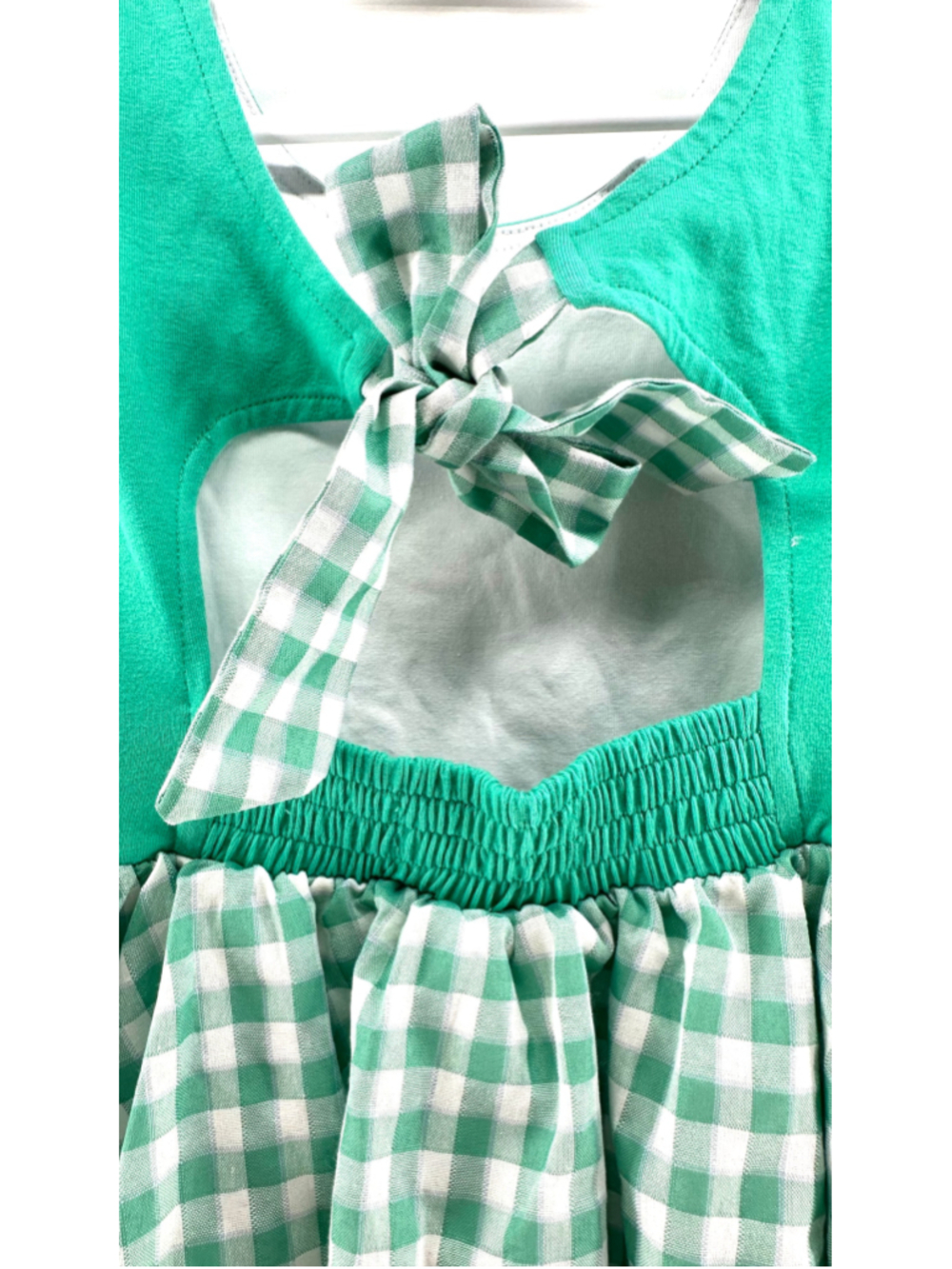 ROYAL ORCHARD twinnerific YOU ARE MY SUNSHINE Dress GIRLS 5T Green White Gingham - Picture 9 of 9